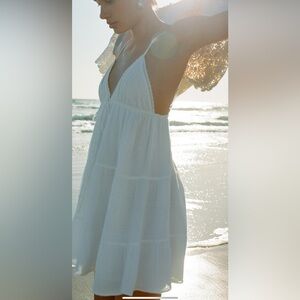 ZARA TIERED COTTON GAUZE DRESS